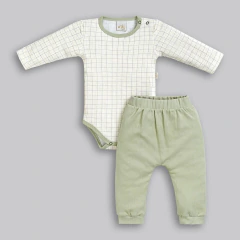 CONJUNTO BEBÊ MENINO BODY MANGA LONGA ESTAMPADA + CALÇA - ANJOS BABY