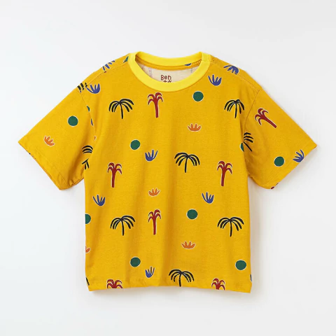 CAMISETA MALHA PALMEIRAL AMARELO - BENTO - comprar online