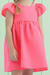 VESTIDO INFANTIL ROSA NEON ACETINADO - MON SUCRÉ - comprar online