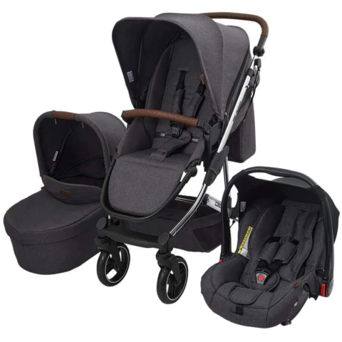 CARRINHO COMO 4 - LINHA DIAMOND/ASPHALT (MOISÉS + BEBÊ CONFORTO + ADAPTADOR + BOLSA) – ABC DESIGN