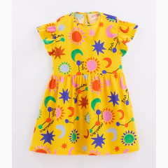 VESTIDO INFANTIL MALHA TRÊS MARIAS AMARELO - FÁBULA - comprar online