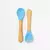 KIT TALHER INFANTIL DE BAMBU E SILICONE AZUL - PETIT PIÁ - comprar online