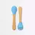 KIT TALHER INFANTIL DE BAMBU E SILICONE AZUL - PETIT PIÁ - loja online