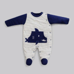 MACACÃO LONGO BEBÊ MENINO MALHA MAQUINETADA ANJOS BABY - comprar online