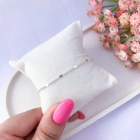 Pulseira coração amassado