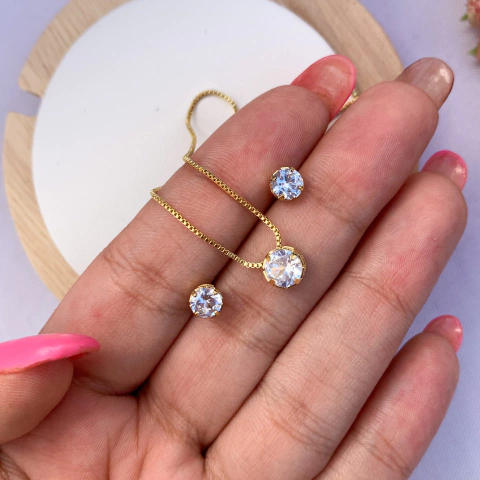 Conjunto ponto de luz - ouro