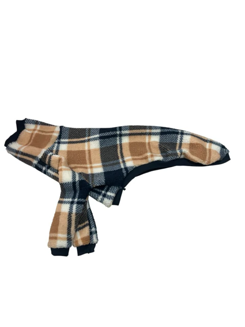 Roupa de sherpa ExG com manga -xadrez azul e bege- - comprar online