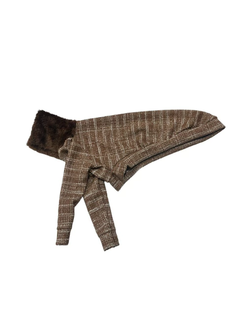 Roupa de malha tweed GG com manga -marrom- - comprar online