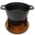 Panela Caçarola Ferro Fundido Neo 18 Cm 1,7 L Com Fogareiro Mais Tábua de Madeira - Casa da Panela de Ferro
