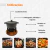 Panela Caçarola Ferro Fundido Neo 18 Cm 1,7 L Com Fogareiro Mais Tábua de Madeira