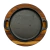 Tábua de Madeira 20 cm Redonda Com Chapa De Ferro Fundido