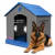 Casa Para Perro Q Perrón Raza Grande Con Puerta Color Azul