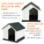 Casa para perro chico modelo minimalista Gris - QPerron