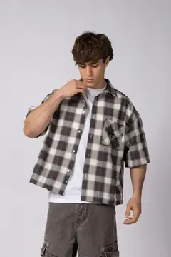 CAMISA MANGA CORTA FEY STACK CHOCO (CAMIH779)