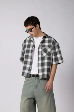 Imagen de CAMISA MANGA CORTA FEY STACK GRIS (CAMIH780)