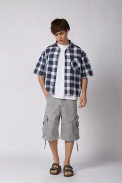 CAMISA MANGA CORTA FEY STACK NAVY (CAMIH781) - Sneakers Parana
