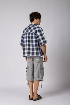 CAMISA MANGA CORTA FEY STACK NAVY (CAMIH781) - tienda online