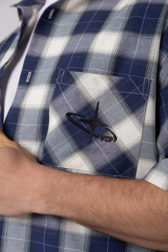 Imagen de CAMISA MANGA CORTA FEY STACK NAVY (CAMIH781)