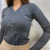 Blusa Feminina Tricot Gola V Manga Longa Inverno - loja online