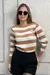 Blusa Feminina Trancinha Tricot Listrada Bicolor Moda Inverno - comprar online