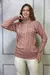 Blusa Feminina Tricot Lã Manga Longa Gola Alta - comprar online