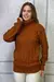Blusa Feminina Tricot Lã Manga Longa Gola Alta na internet