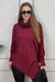 Poncho Bico Feminino Tricot Gola Alta Punho Inverno - comprar online