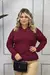 Blusa Feminina Tricô Plus Size Lã Elastano Liso Moda Gola V - comprar online