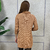 Poncho Feminino Gola Alta Tricô Manga com Punho Inverno Crochê - comprar online