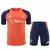 Kit Treino Manchester United Adidas 24/25 Camisa Laranja e Short Azul Marinho