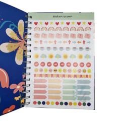 CUADERNO ESPIRAL 80hjs +REGLA+STICKERS (PLANNER) - tienda online