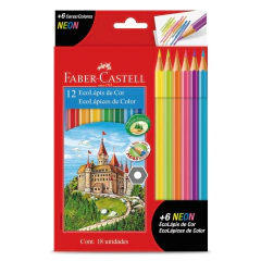 12 EcoLápices de colores básicos + 6 neón