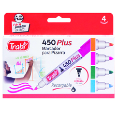 Marcador Para Pizarra Recargable 450 Plus X 4 Fantasia