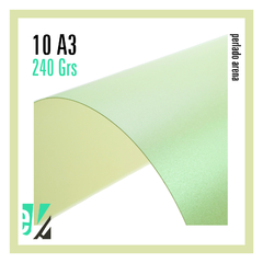 10 HOJAS A3 PERLADO ARENA 240 GRS