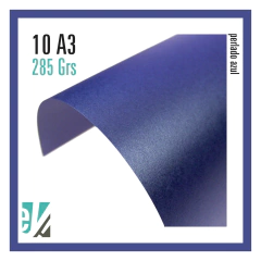 10 HOJAS A3 PERLADO AZUL 285 GRS