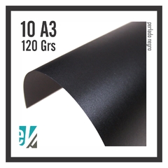 10 HOJAS A3 PERLADO NEGRO 120 GRS