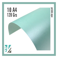 10 hojas A4 perlado Aqua 120 grs