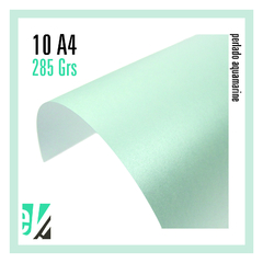 10 HOJAS A4 PERLADO AQUAMARINE 285 GRS