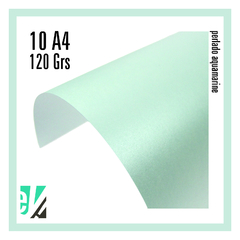 10 hojas A4 perlado Aquamarine 120 grs