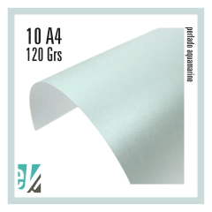10 hojas A4 perlado Aquamarine 120 grs