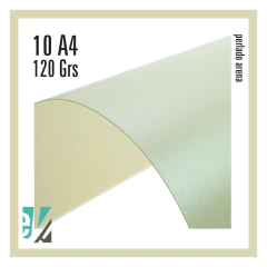 10 hojas A4 perlado Arena 120 grs