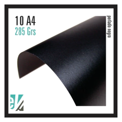 10 HOJAS A4 PERLADO NEGRO 285 GRS
