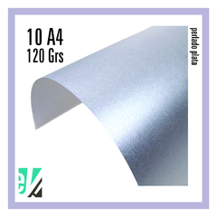 10 hojas A4 perlado Plata 120 grs