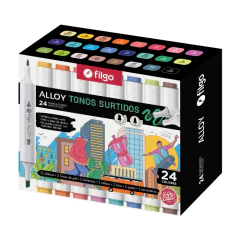 CAJA 24 MARCADOR ARTISTICO ALLOY DOBLE PUNTA