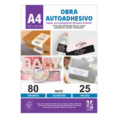Papel Autoadhesivo A4 obra por 25 Hjs.