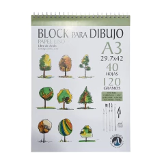 Block Para Dibujo A3 De 120 Grs X 40 Hojas Blanco Liso - comprar online