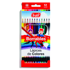 Lapices de Colores Trabi Borrables x 12
