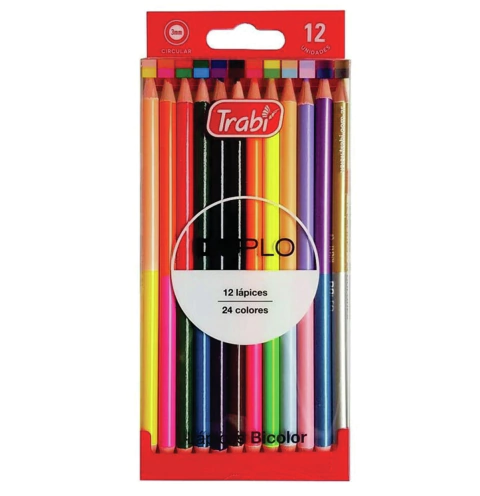Lapices Colores Duo Trabi x 12