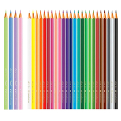 Lápices De Colores Faber Castell X 24 Largos + 4 Pastel - comprar online