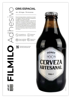 ADHESIVO GRIS ESPACIAL X 20 HOJAS A4